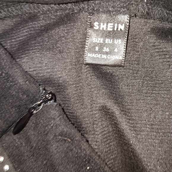 SHEIN Black Mini Skirt with Silver Fringe - Picture 3 of 3